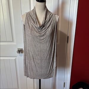 Gray Cowl Neck Sleeveless Top